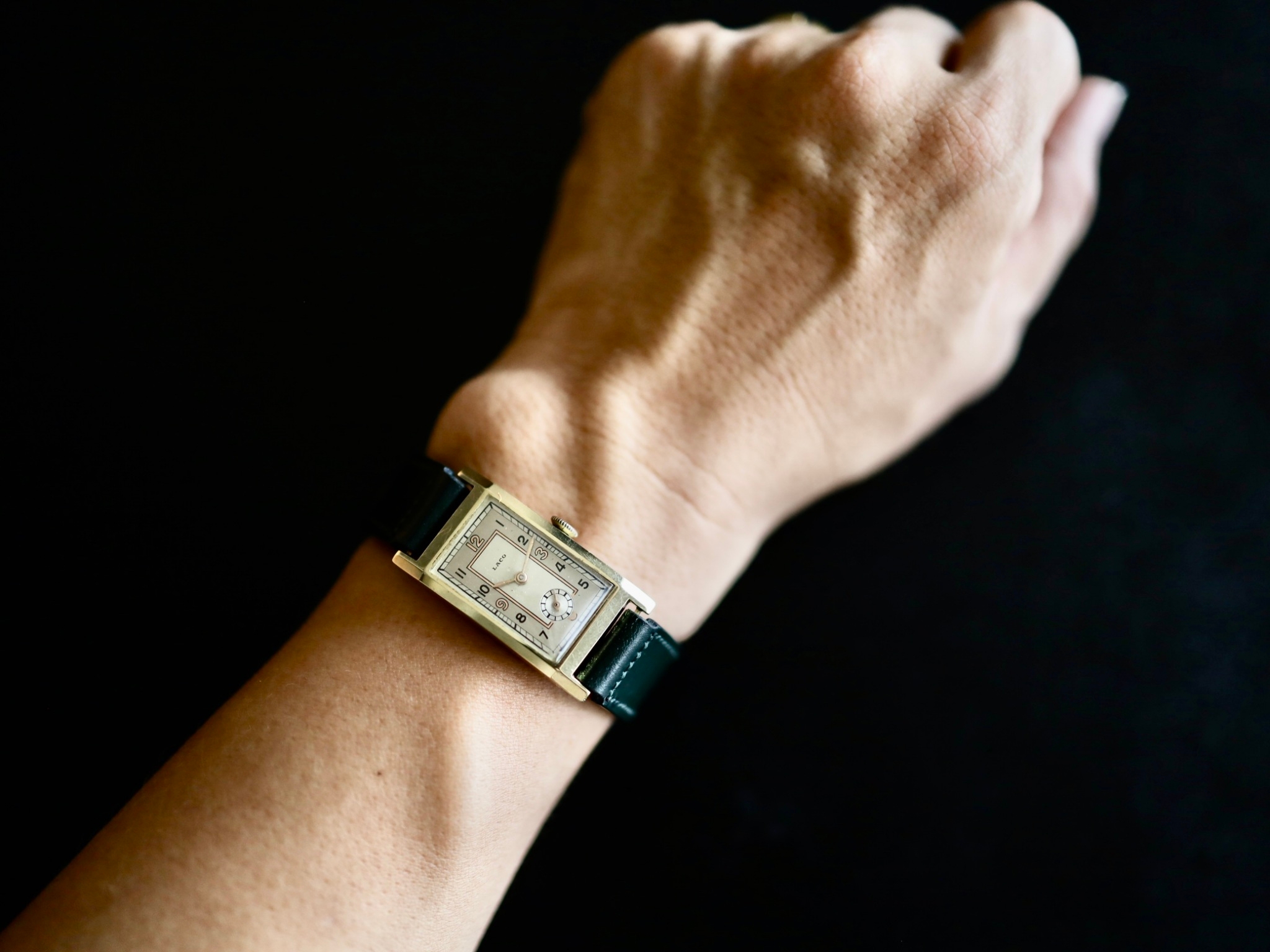 LACO / 14KYG RECTANGULAR CASE 1930'S - アンティーク腕時計専門店 
