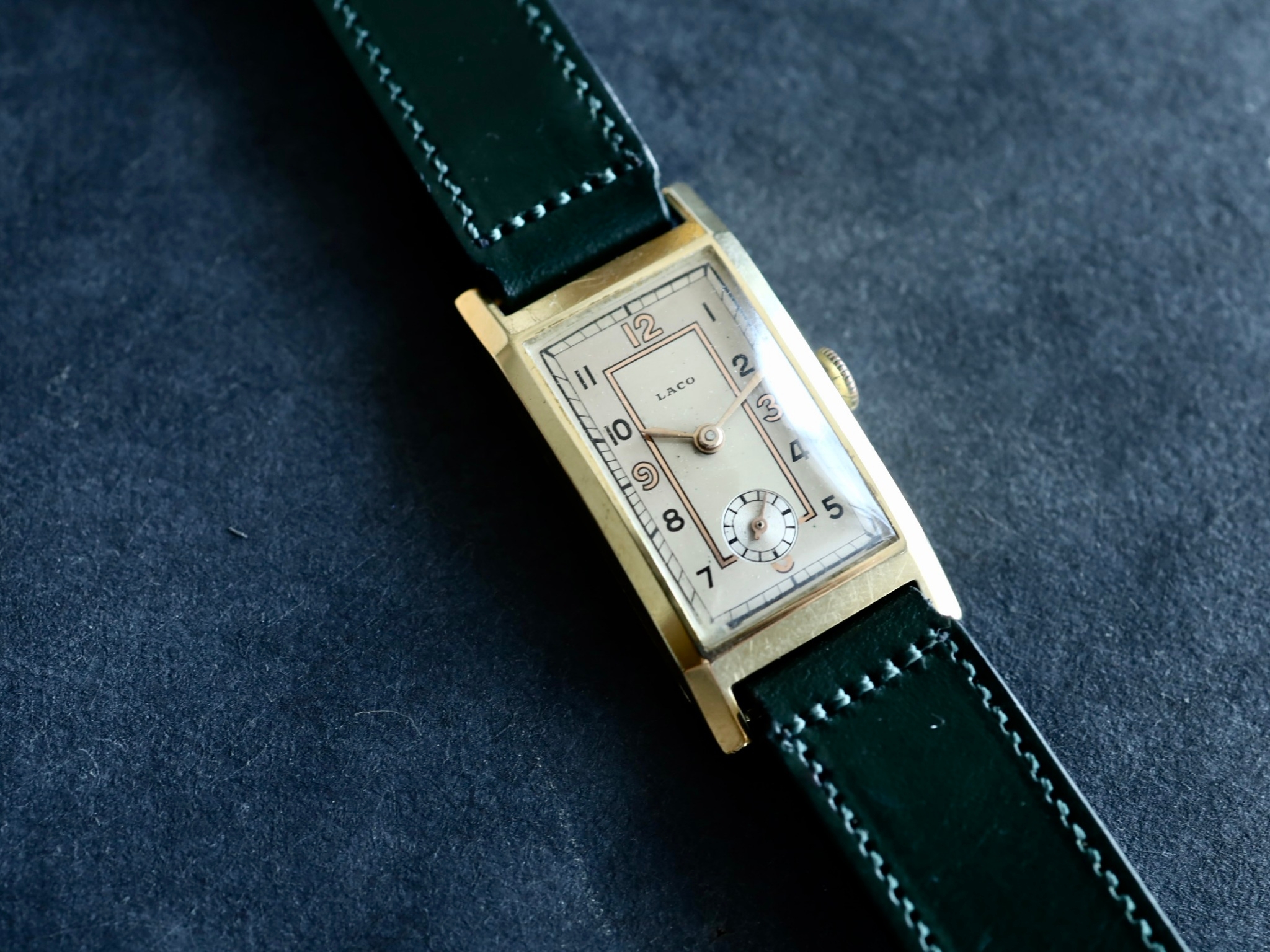 LACO / 14KYG RECTANGULAR CASE 1930'S - アンティーク腕時計専門店 